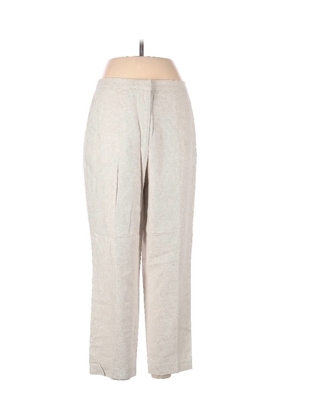 H&M Beige High-Waist Tailored Trousers